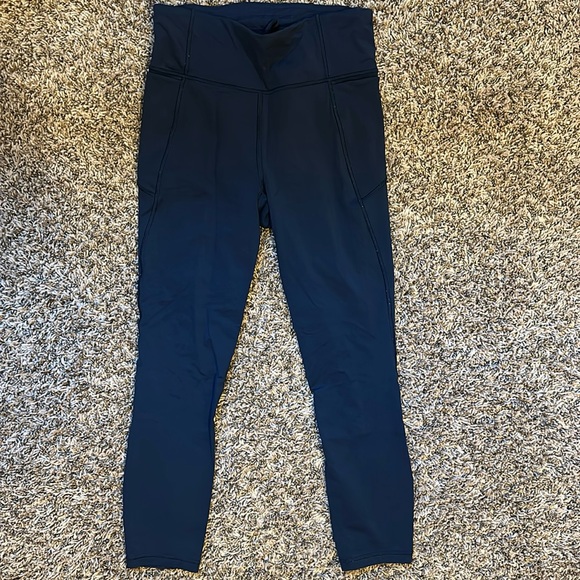 Lululemon Final Lap Crop 23” Leggings Navy Size 6 - Picture 2 of 10